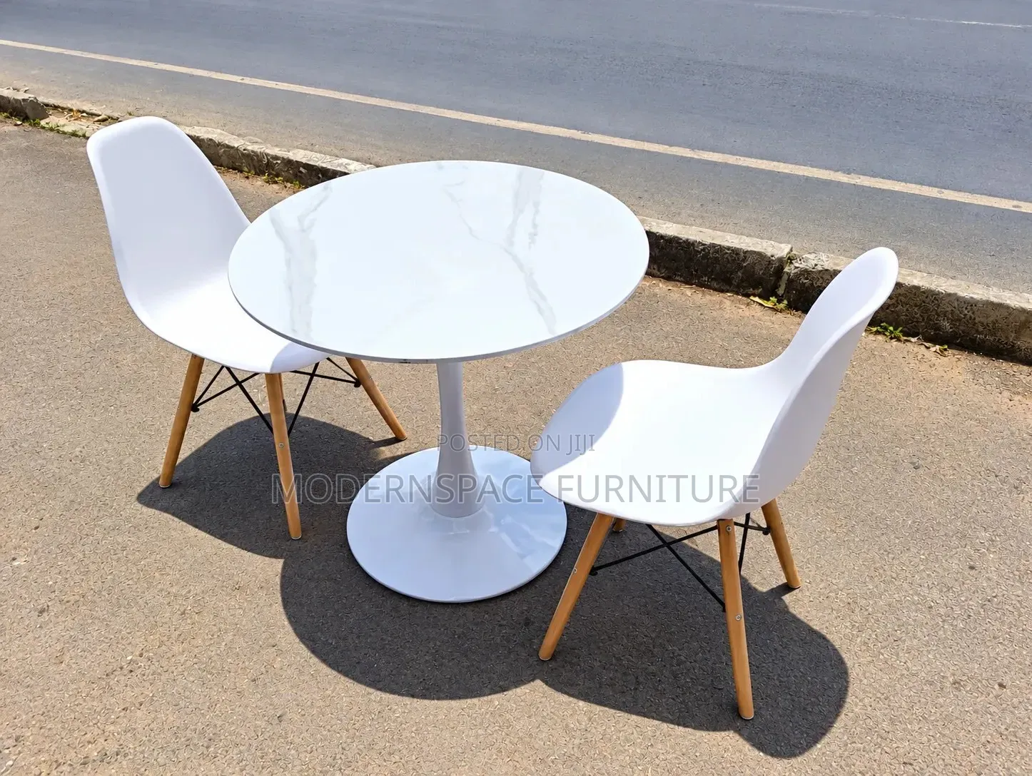 Modern 2-Seater Dining Table Set – Marble Top