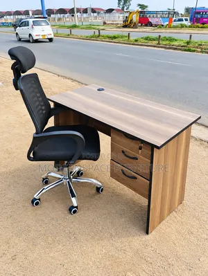 Executive Office Desk With Ergonomic Headrest Office Chair