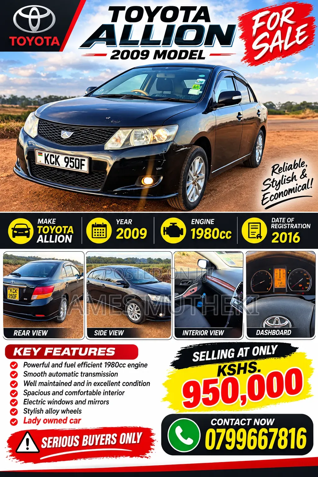 Toyota Allion 2009 Black
