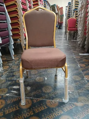 Brown Banquet Chair With Gold Frame for Wedding Event Seating