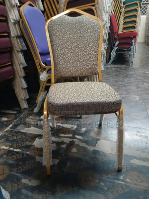 Stackable Banquet Chairs With Gold Frame for Event Conference.