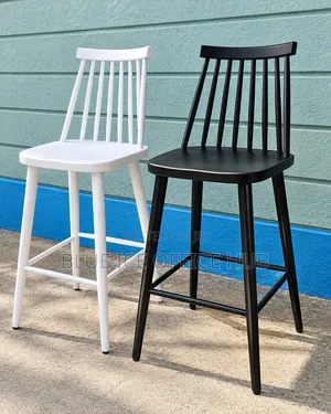 Black White High Kitchen Restaurant Counter Chair.