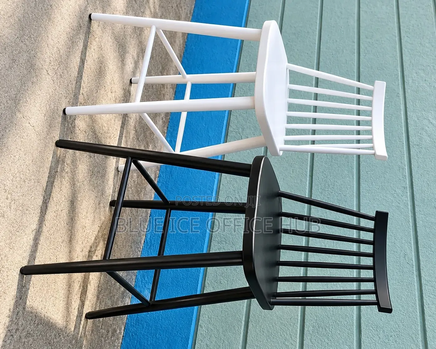 Black White High Kitchen Restaurant Counter Chair.