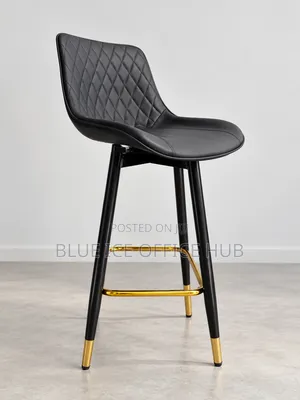 Black Gold Bar Stool | Modern High Counter Chair