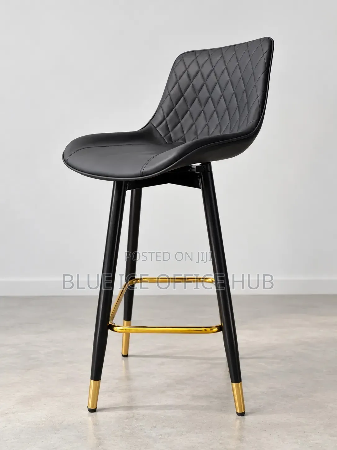 Black Gold Bar Stool | Modern High Counter Chair