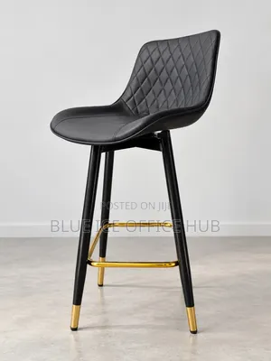 Black Gold Bar Stool | Modern High Counter Chair