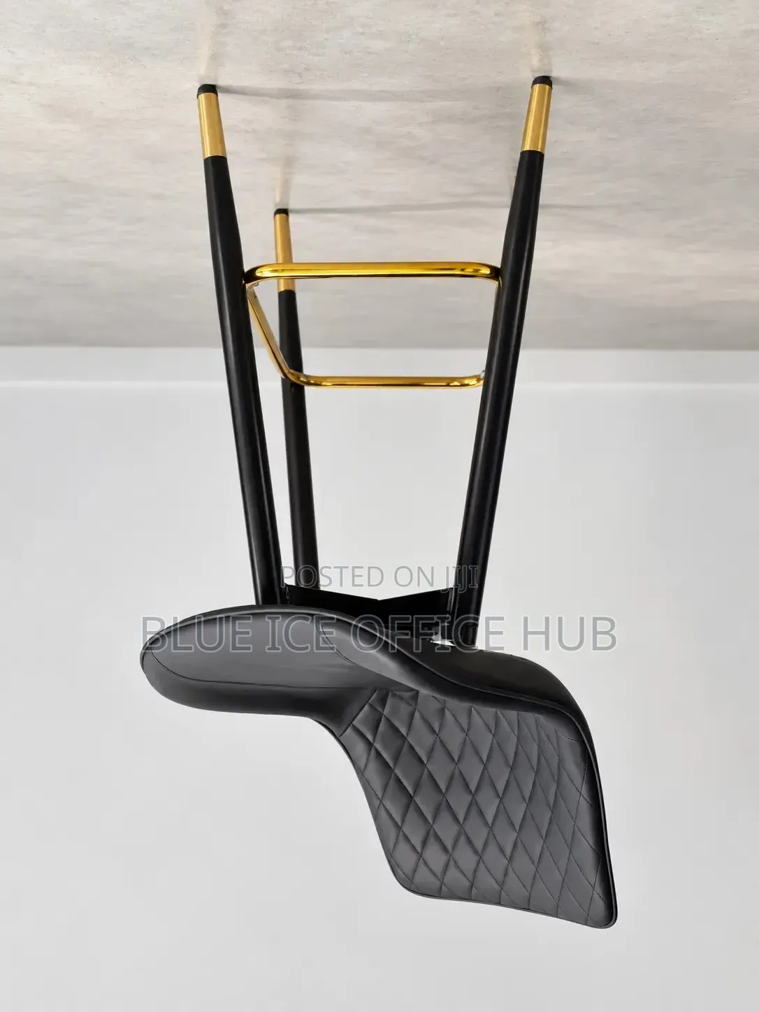 Black Gold Bar Stool | Modern High Counter Chair