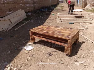 Wooden Rectangular Wheeled Coffe Table .
