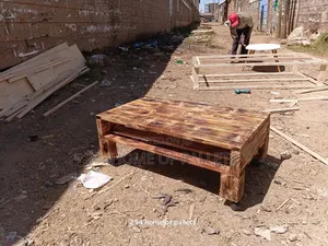 Wooden Rectangular Wheeled Coffe Table .