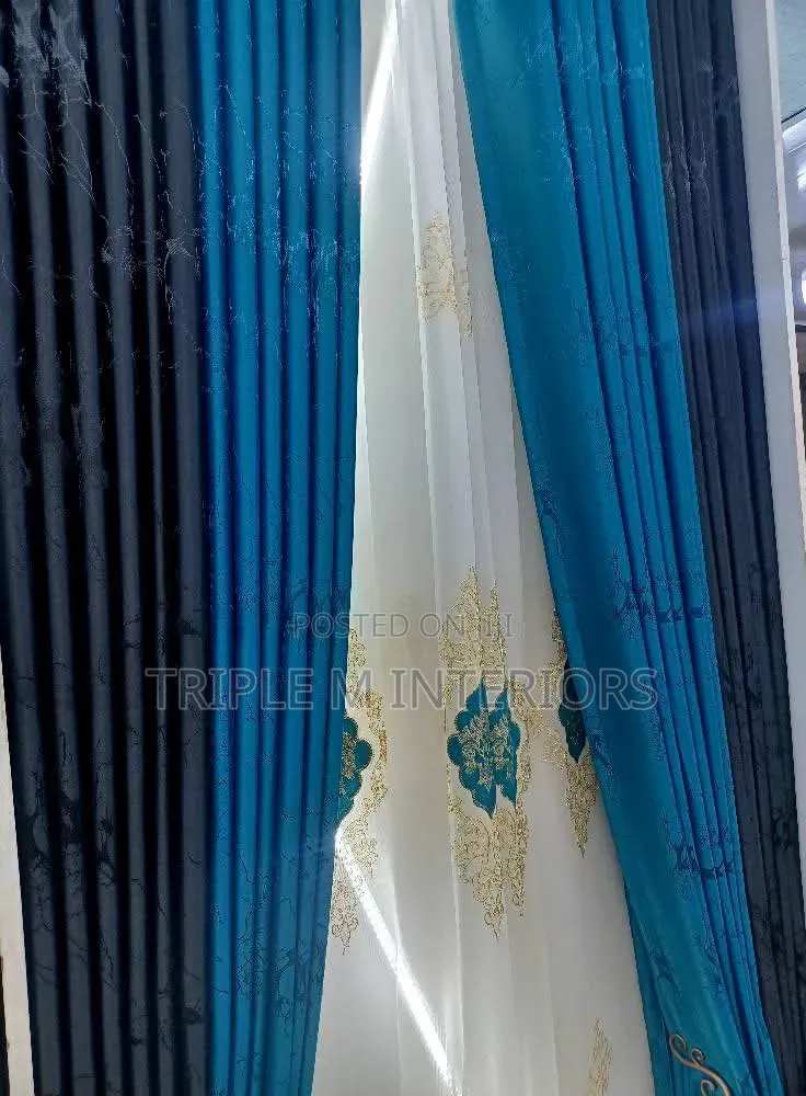 Blue/Light Blue Curtains – Luxury Modern Interior Style
