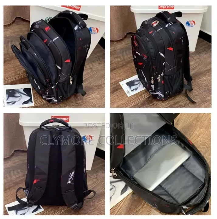 Trendy Geometric Print School Backpack – Durable,Multi-Compartment Bag