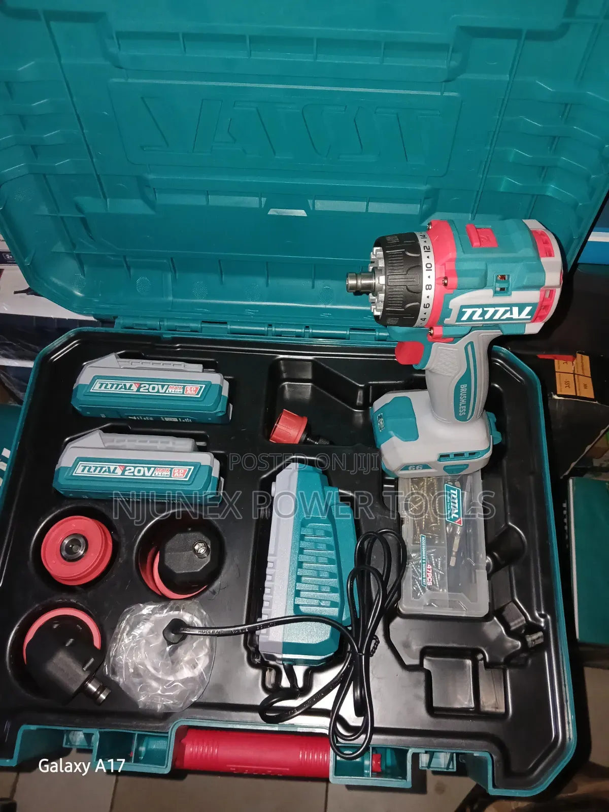 TOTAL Brushless Cordless Impact Drill 20V 66Nm Kit