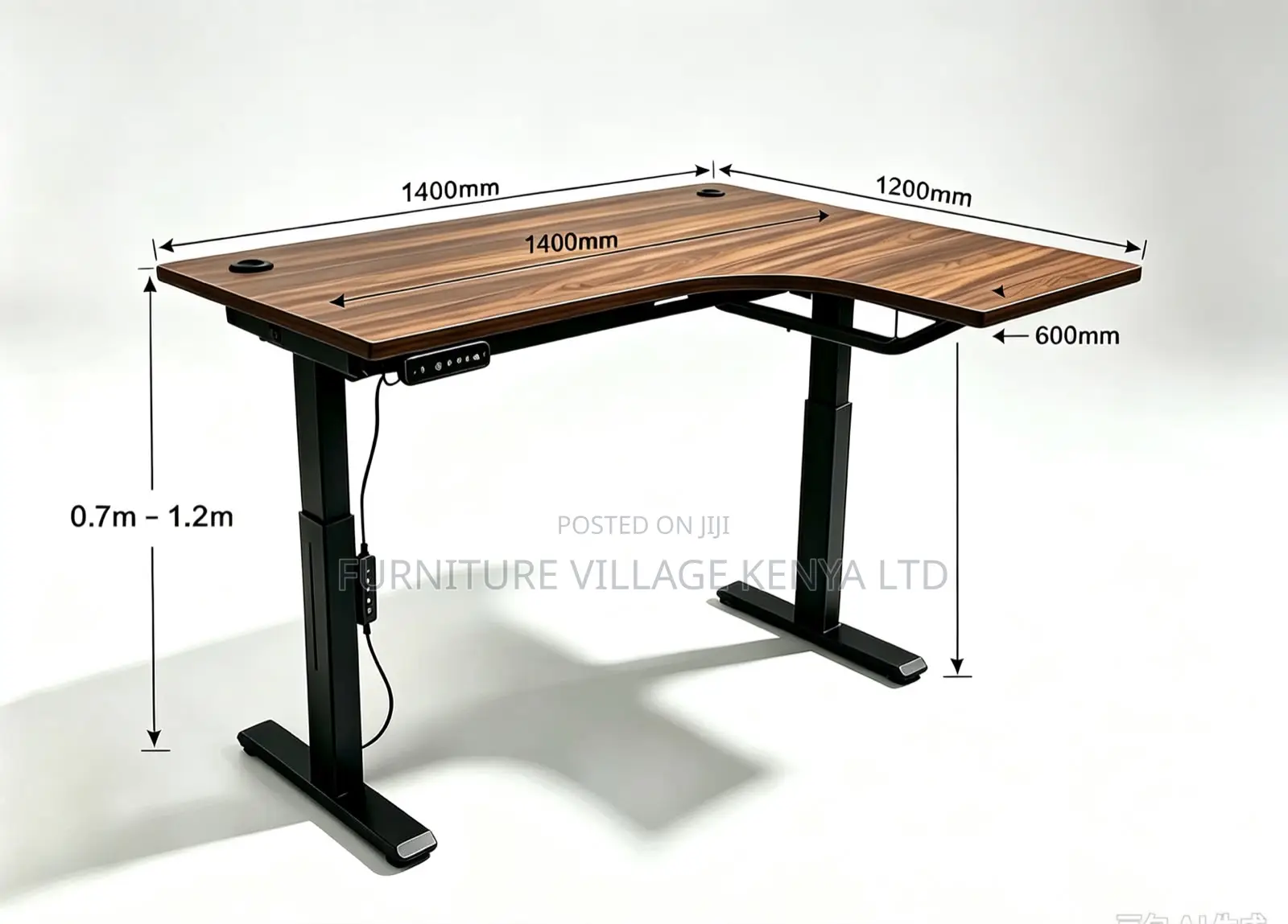 Standing Desk; 1.4 M Corner Modern Dual Motor Standing Desk