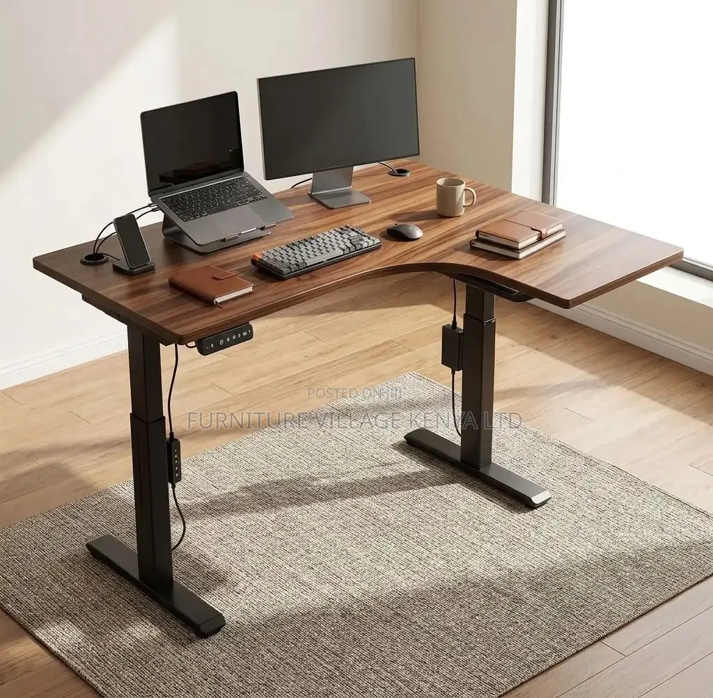 Standing Desk; 1.4 M Corner Modern Dual Motor Standing Desk