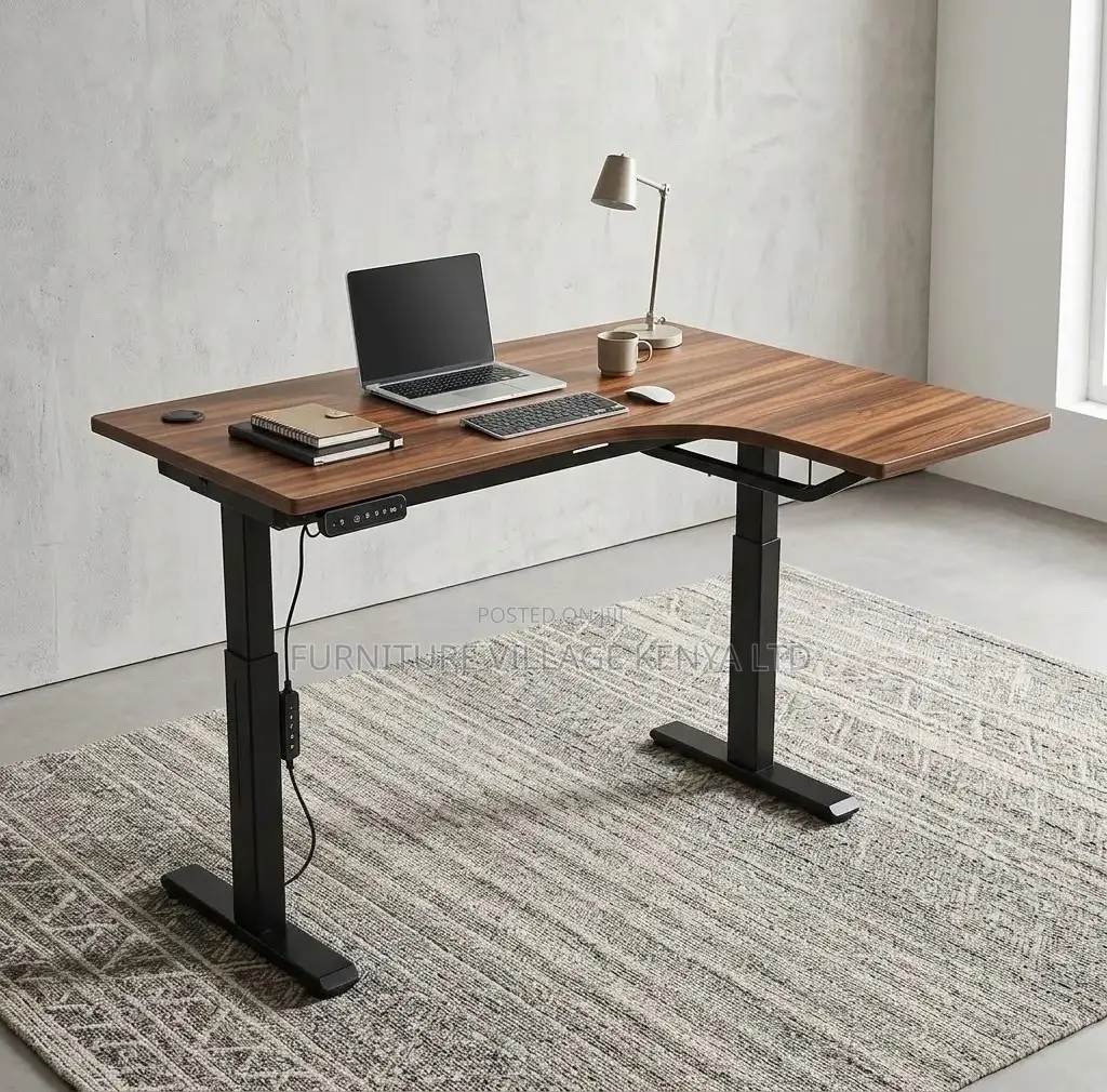Standing Desk; 1.4 M Corner Modern Dual Motor Standing Desk