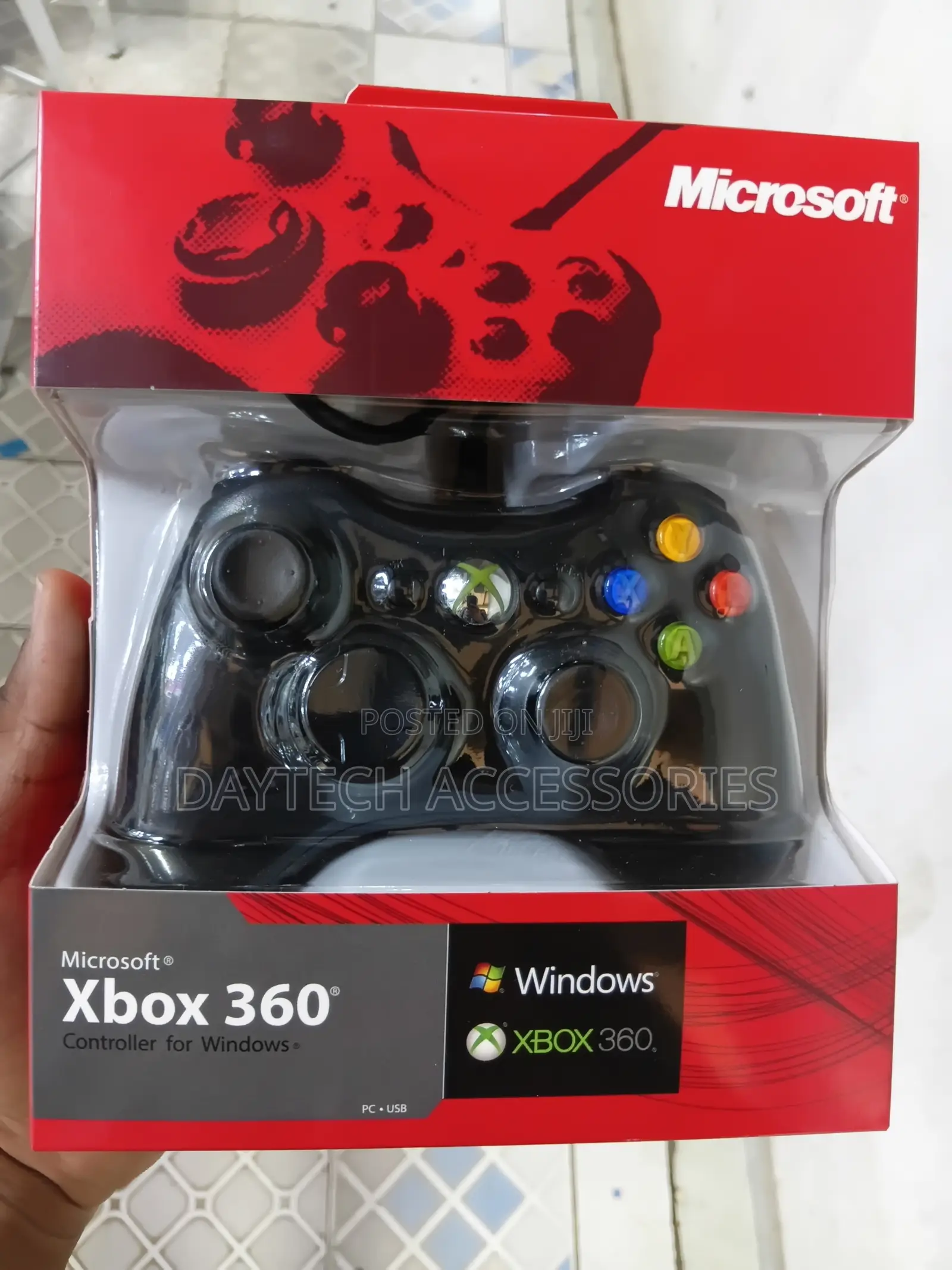 Black Wired Microsoft Xbox 360 Controller for Windows Xbox