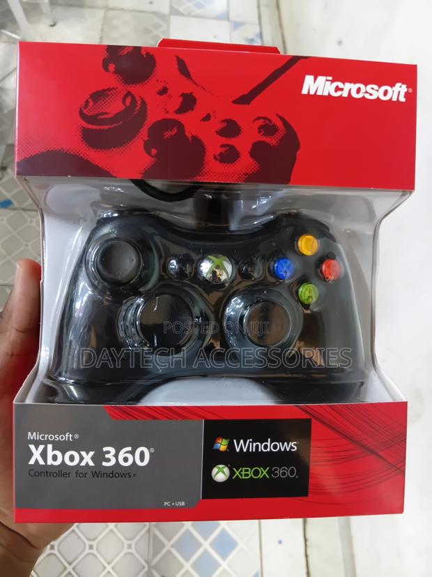 Black Wired Microsoft Xbox 360 Controller for Windows Xbox - main view