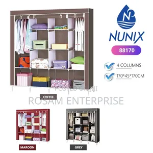 4-Column Portable Metallic Wardrobe