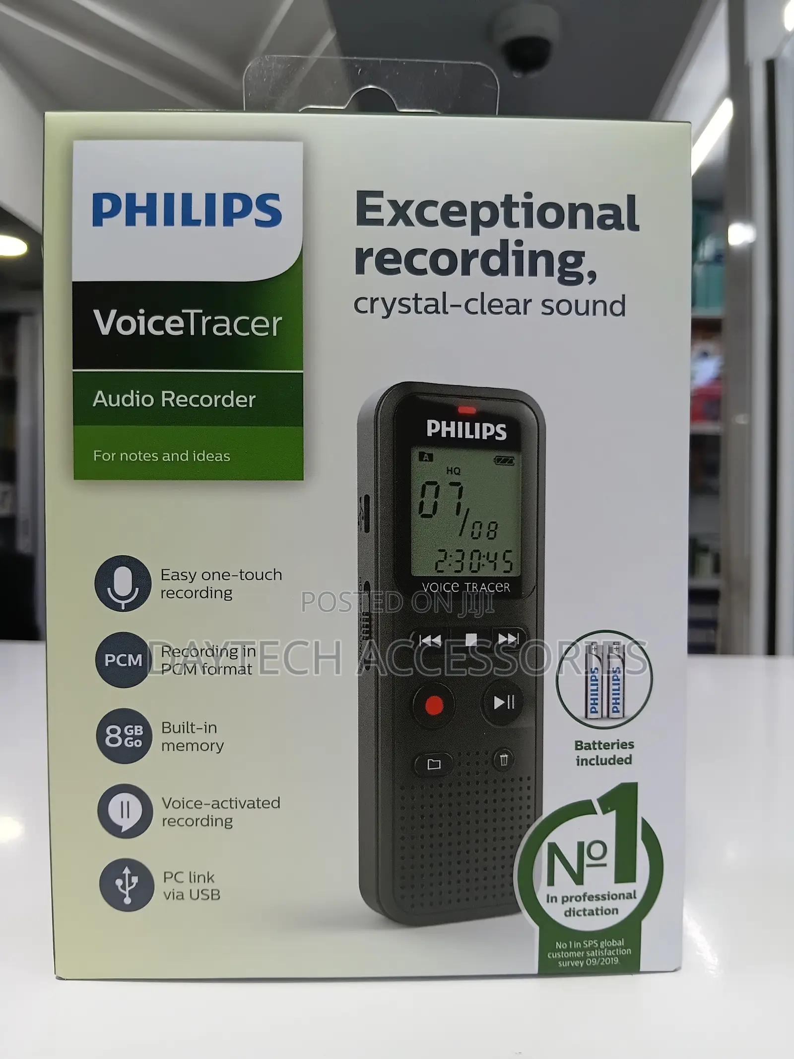 Philips DVT1160 8GB 1.29" LCD Black Voice Recorder