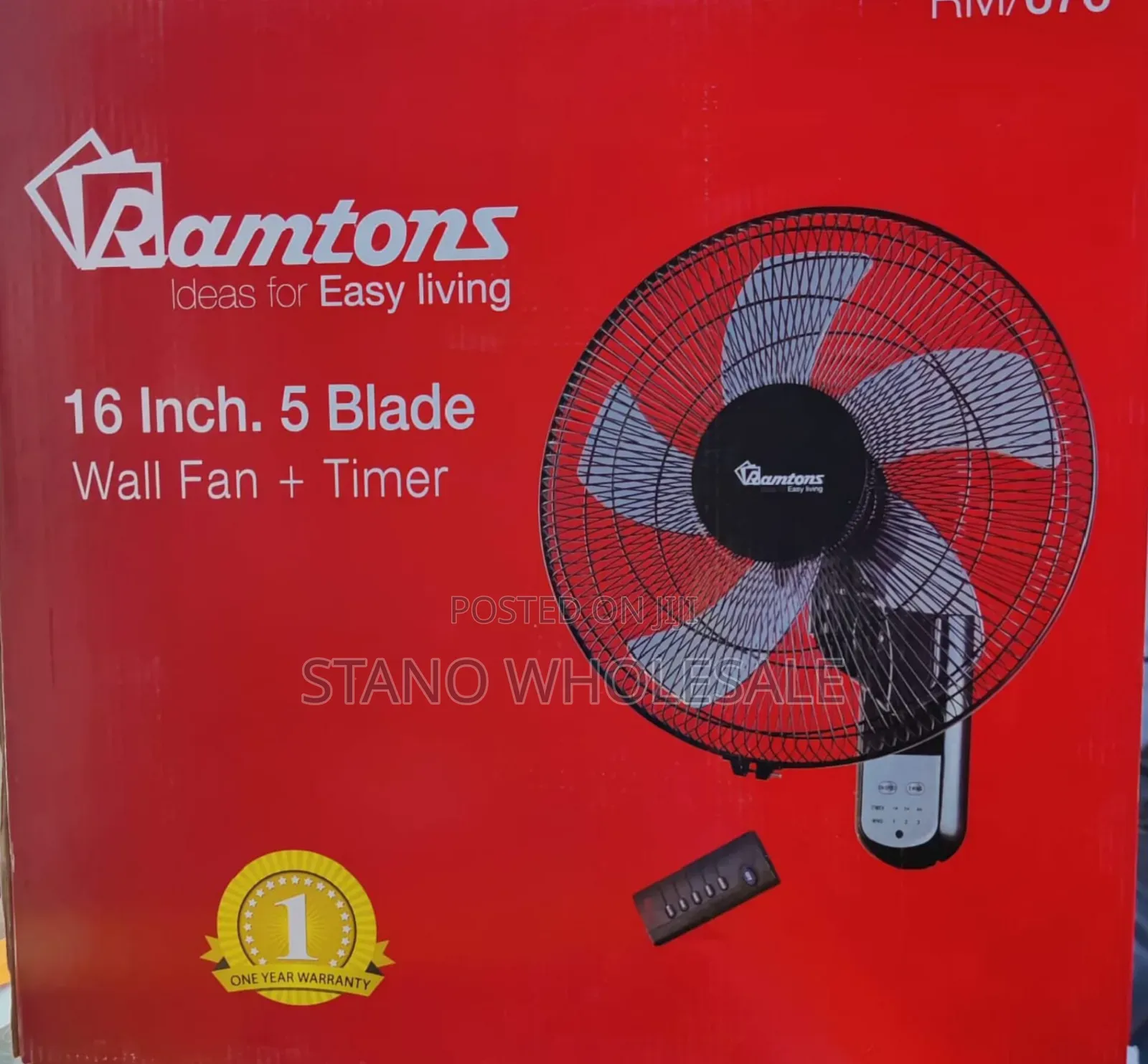Ramtons Wall Fan With Remote