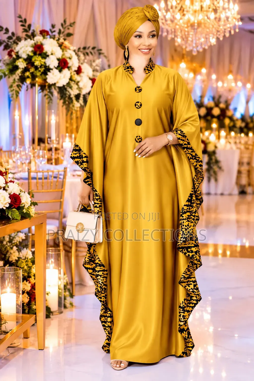Good Quality Kaftan Free Size Dresses With Button and Printed Sides
