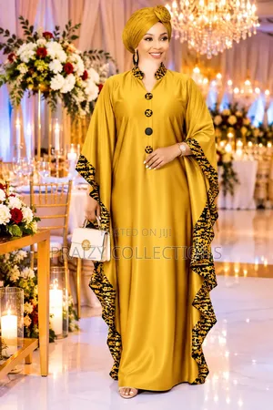 Good Quality Kaftan Free Size Dresses With Button and Printed Sides