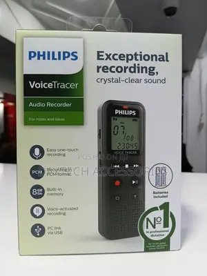 Philips DVT1160 8GB 1.29" LCD Black Voice Recorder