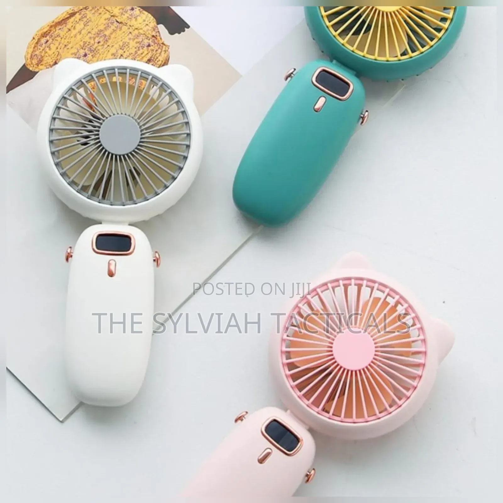 *Mini Folding Electric Fan With Strap, for Women, Girls Kids.