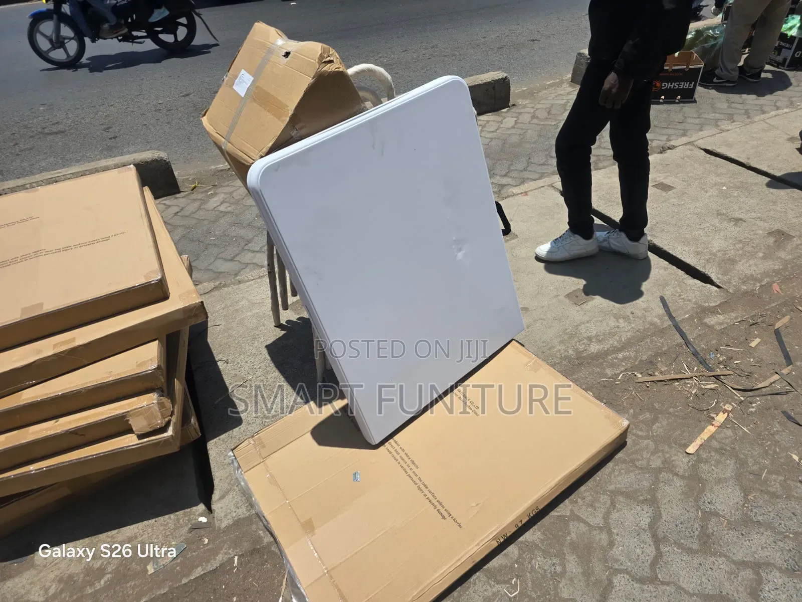 All White Modern Office Foldable Table