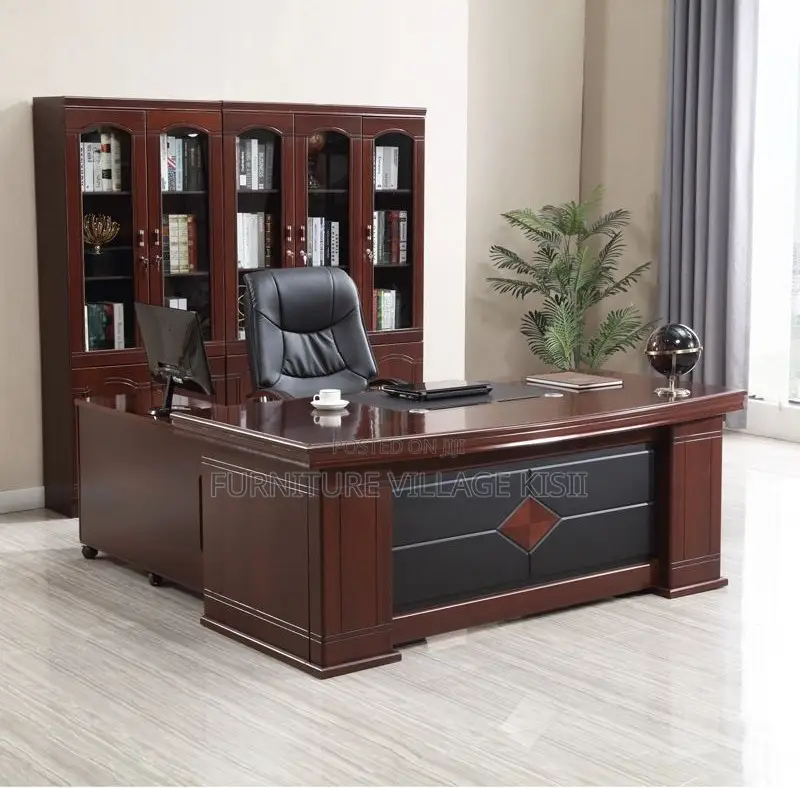 Office Desk; Mahogany L-Shaped 1.8 M Desk