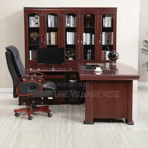 Office Desk; Mahogany L-Shaped 1.8 M Desk