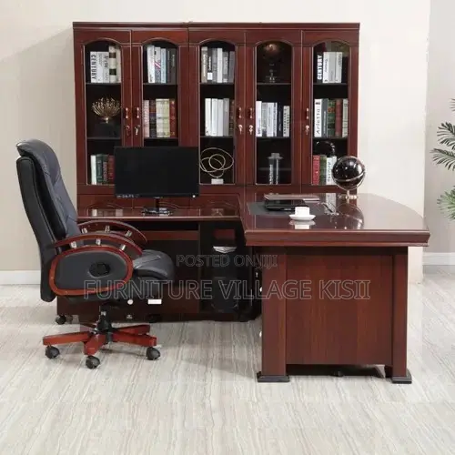 Office Desk; Mahogany L-Shaped 1.8 M Desk