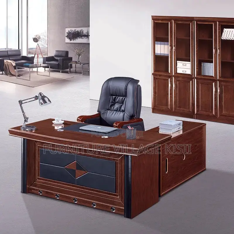Office Desk; Mahogany L-Shaped 1.8 M Desk