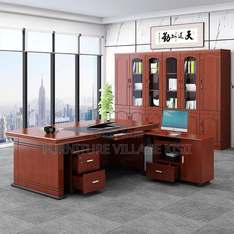 Office Desk; Mahogany L-Shaped 1.8 M Desk