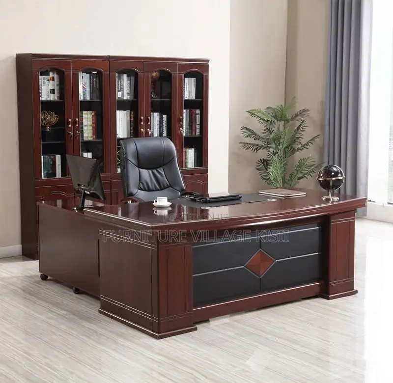 Office Desk; Mahogany L-Shaped 1.8 M Desk