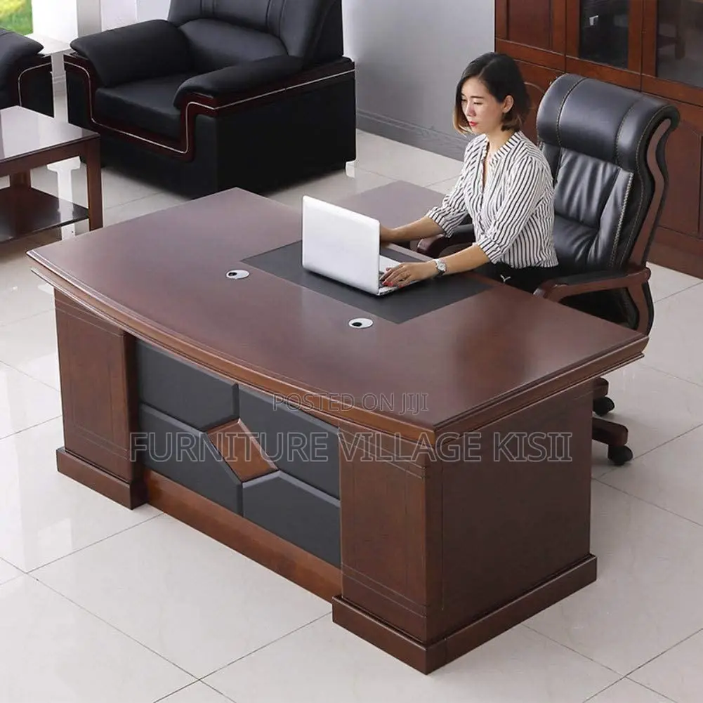 Office Desk; Mahogany L-Shaped 1.8 M Desk