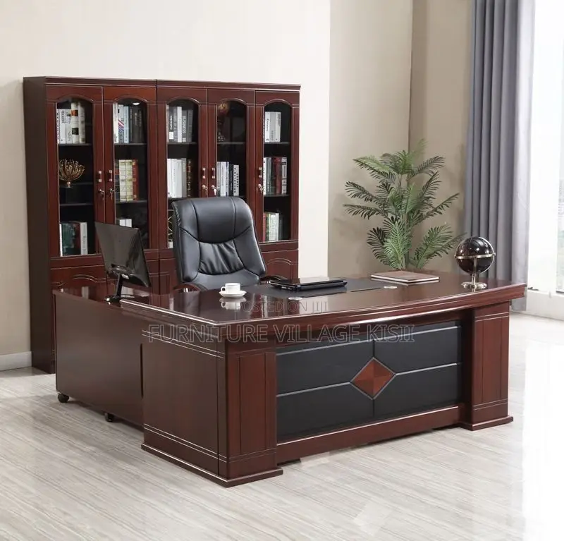 Office Desk; Mahogany L-Shaped 1.8 M Desk
