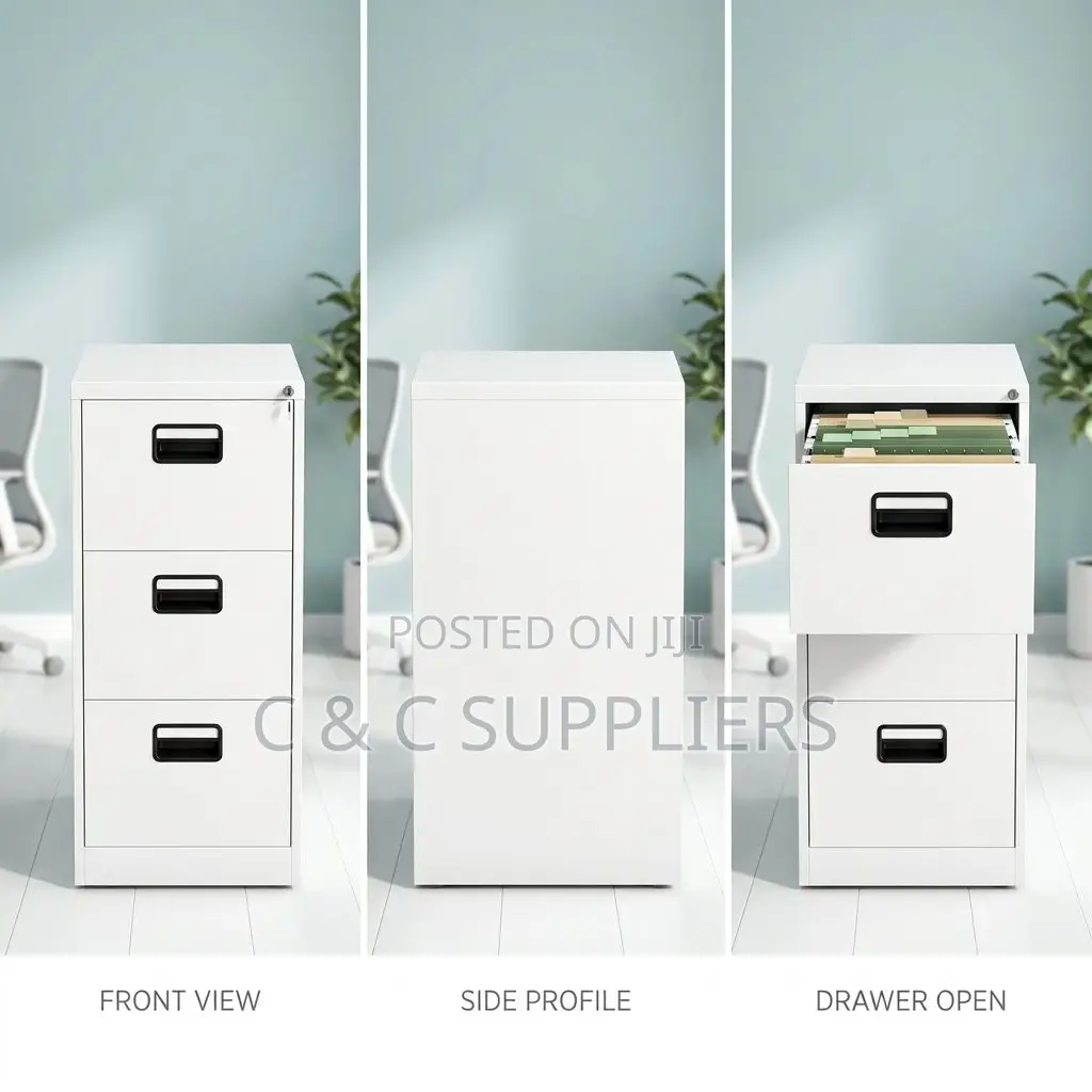 3-Drawer Cabinet-White