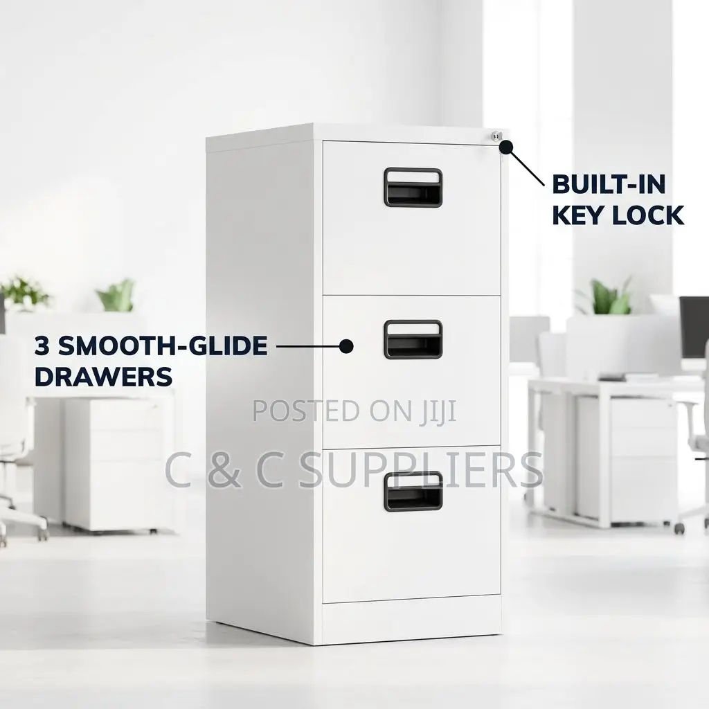 3-Drawer Cabinet-White