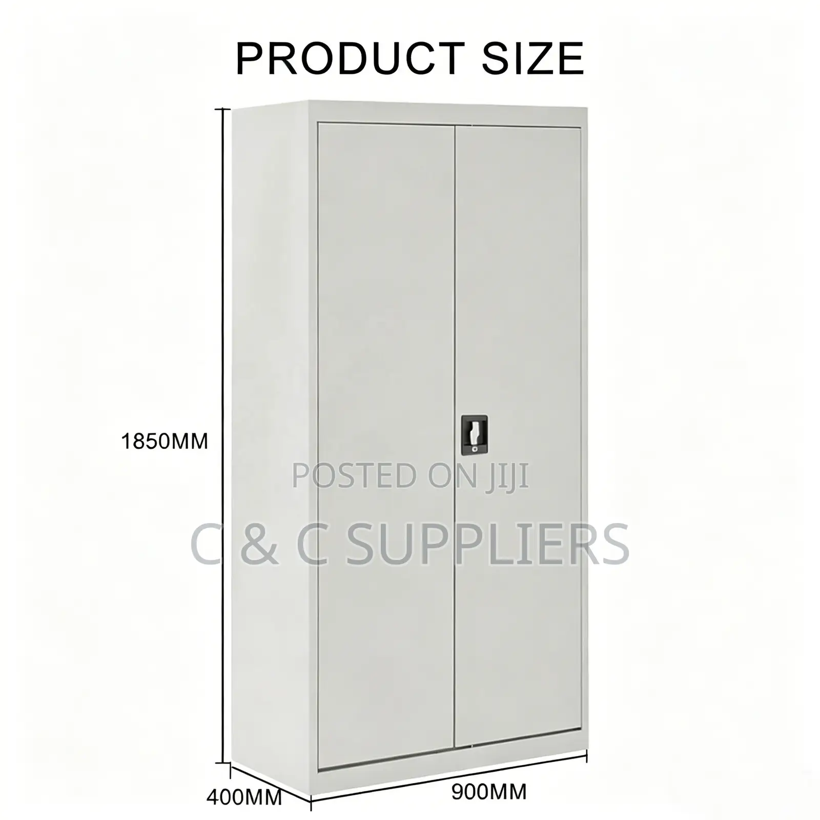 2-Swing Door Metallic Display Cabinet
