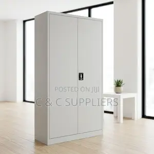 2-Swing Door Metallic Display Cabinet
