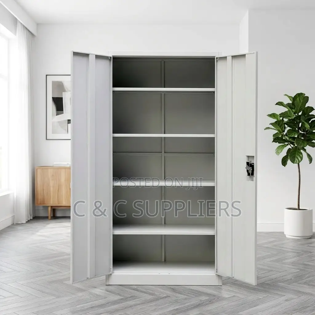 2-Swing Door Metallic Display Cabinet