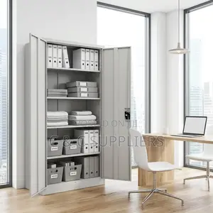 2-Swing Door Metallic Display Cabinet