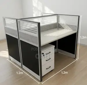Office Workstation : 2-Way White Workstation