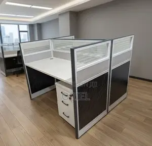 Office Workstation : 2-Way White Workstation