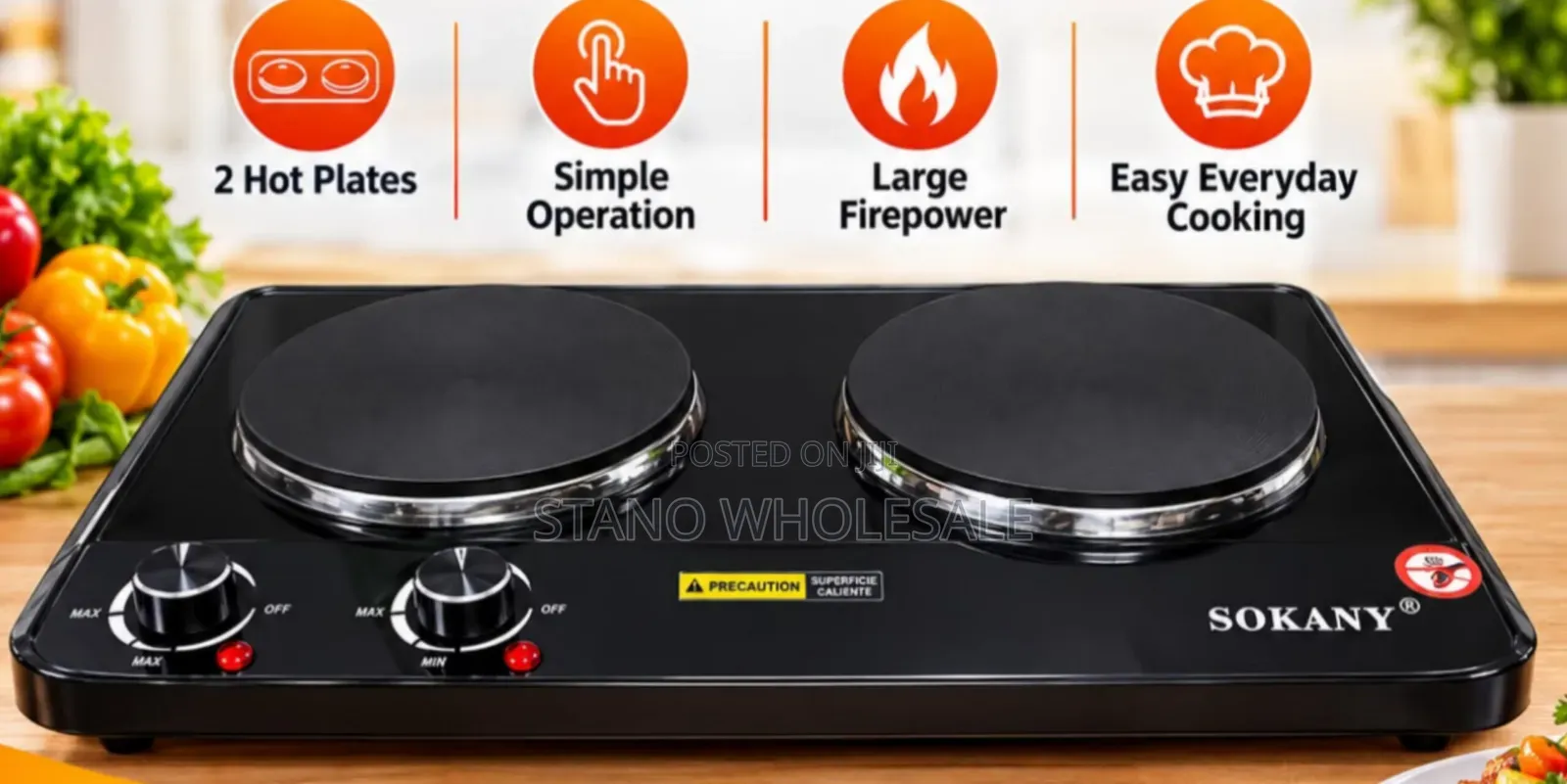 Sokany Double Electric Stove
