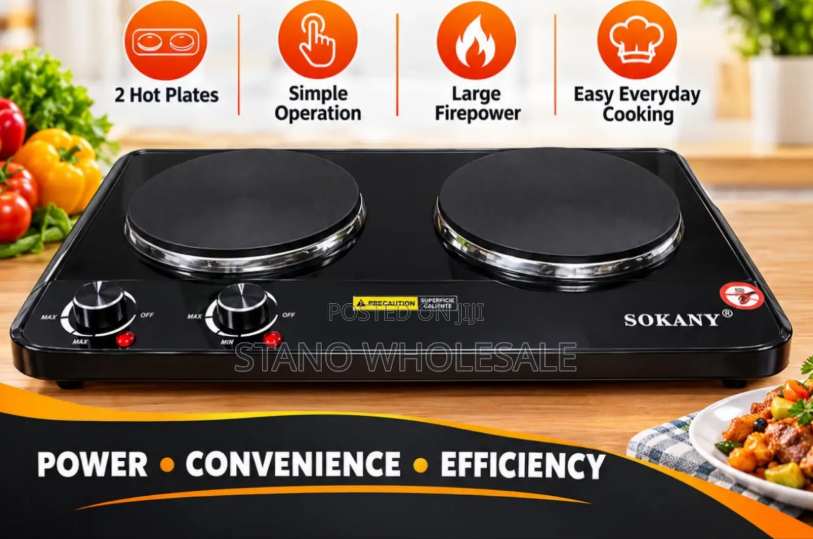 Sokany Double Electric Stove