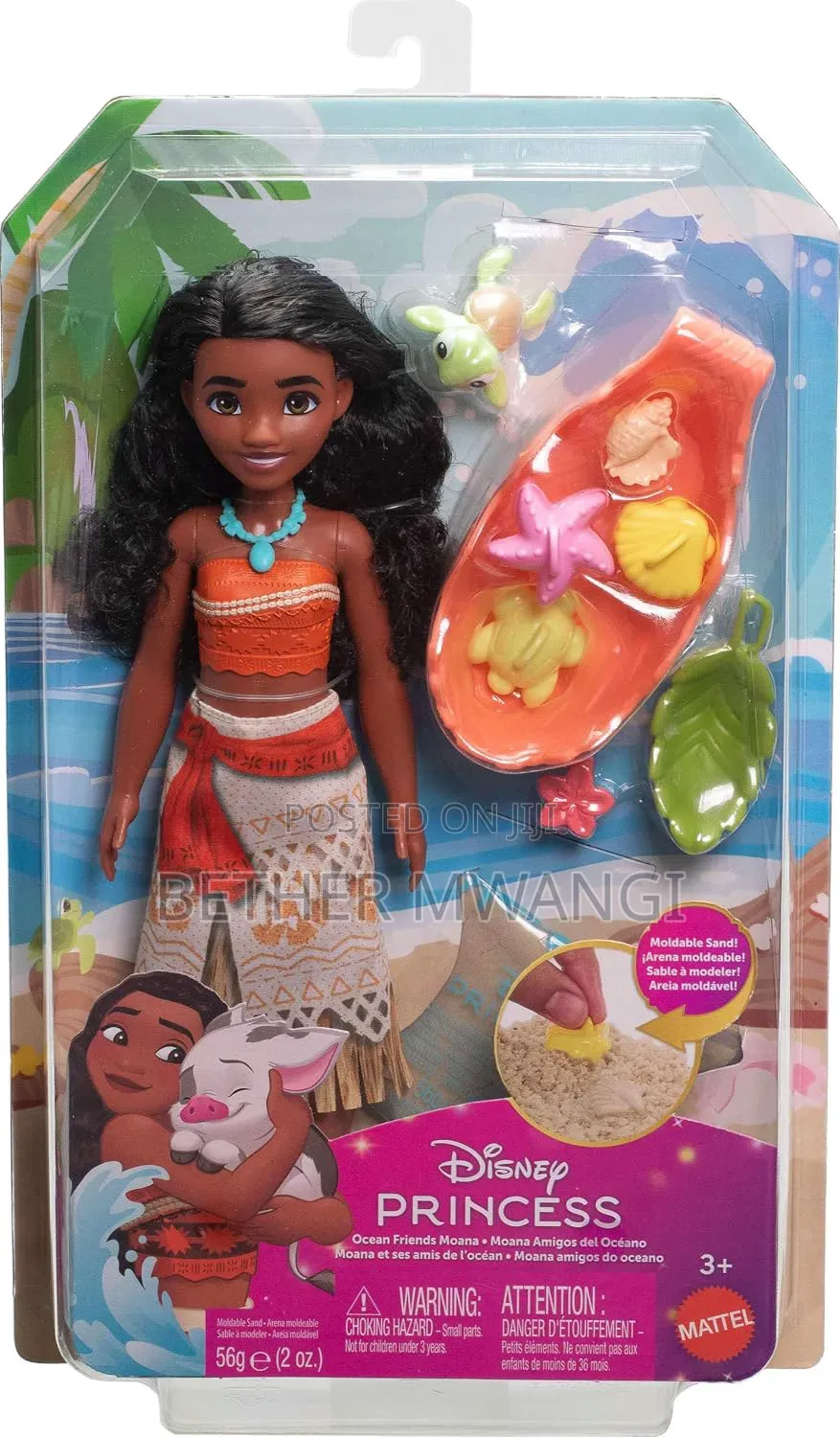 Disney Princess Ocean Friends Princess Moana Doll With Moldable Sand