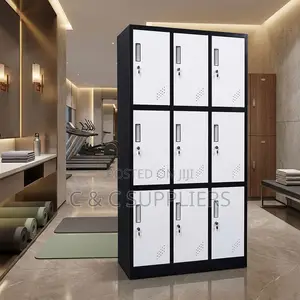 9-Door Gray Metallic File Locker