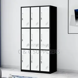 9-Door Gray Metallic File Locker